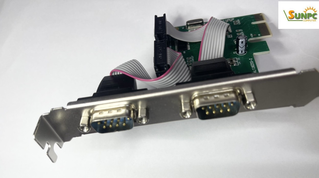 Card PCI-E sang 2 RS232 (COM, DB9) Chipset WCH382